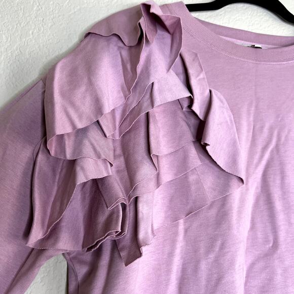 Ted Baker Sweater Women 5 Modal Pink Ruffle Elegant Designer Soft Winter Fall - Picture 9 of 11